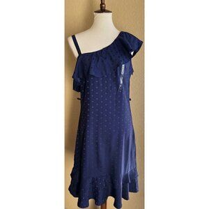 Maison Jules Womens One Shoulder Cocktail A-line Dress Size L